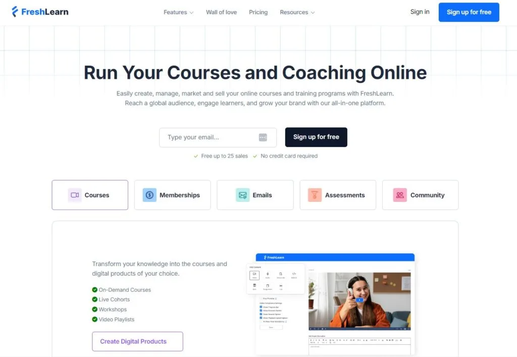 FreshLearn for course creators