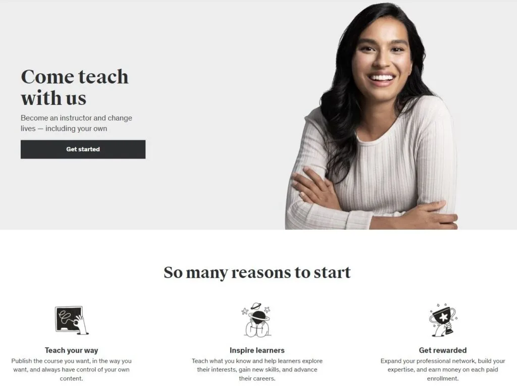 Udemy marketplace for online courses