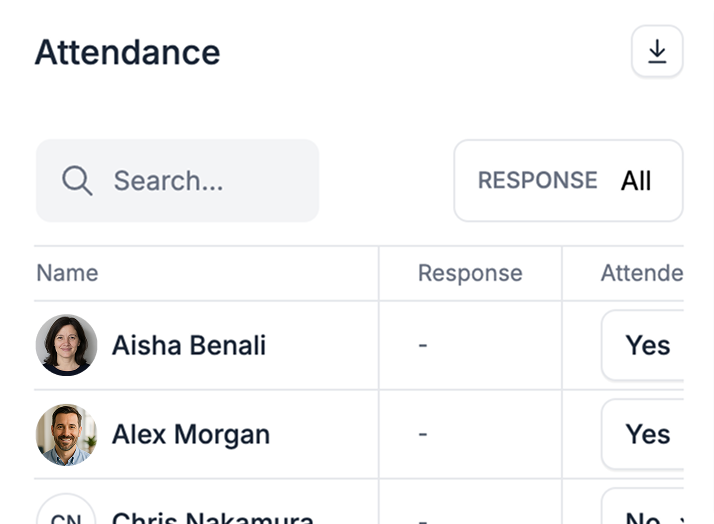 Event attendance tracking