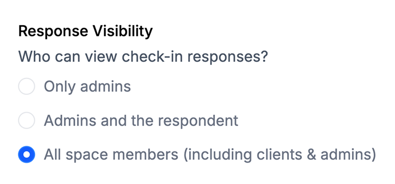 Response visibility settings