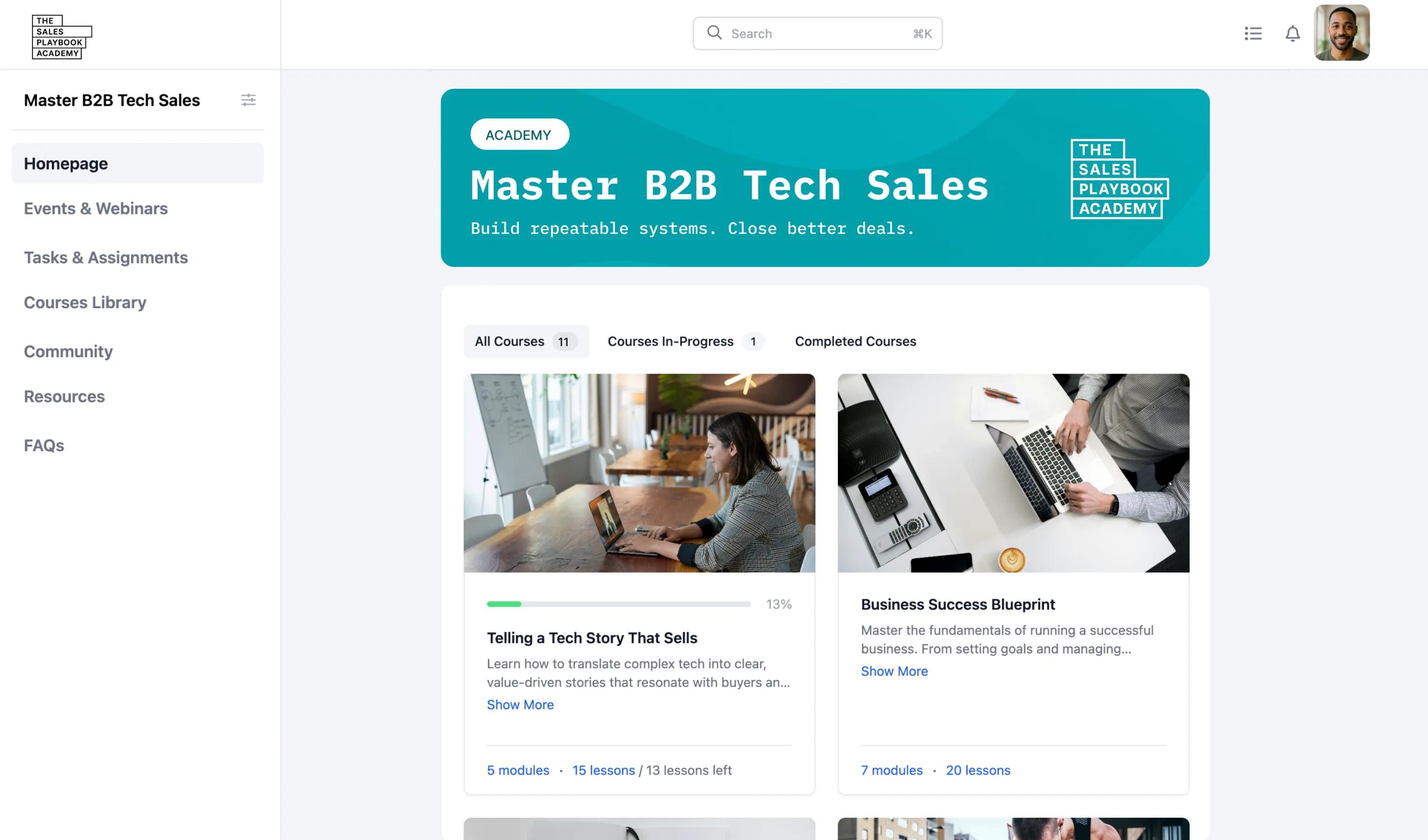 Course creation dashboard in upcoach
